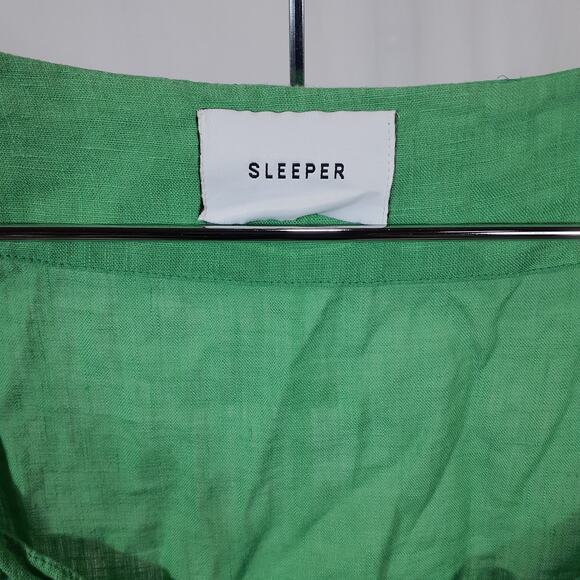 Sleeper + Net Sustain Brigitte Belted Linen Midi Dress Size M - Picture 4 of 5